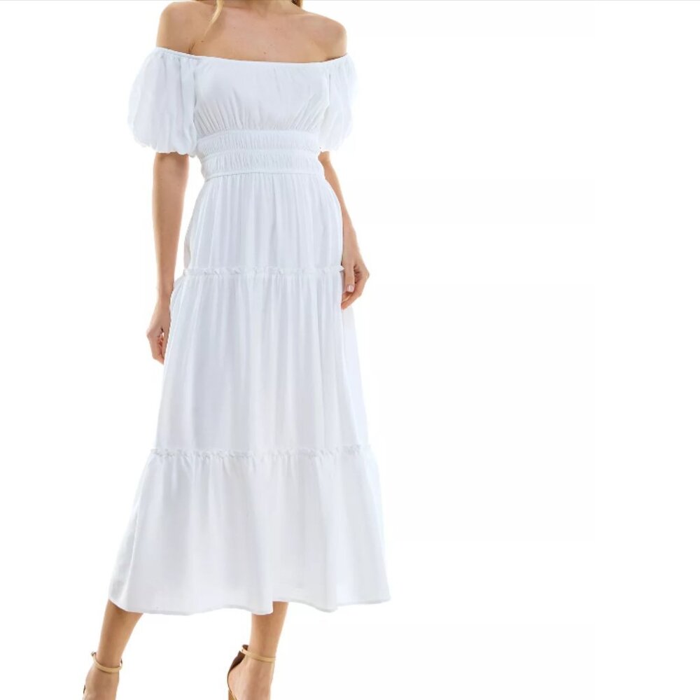 Francesca’s Trixxi White Tiered Dress Size M - Picture 4 of 8